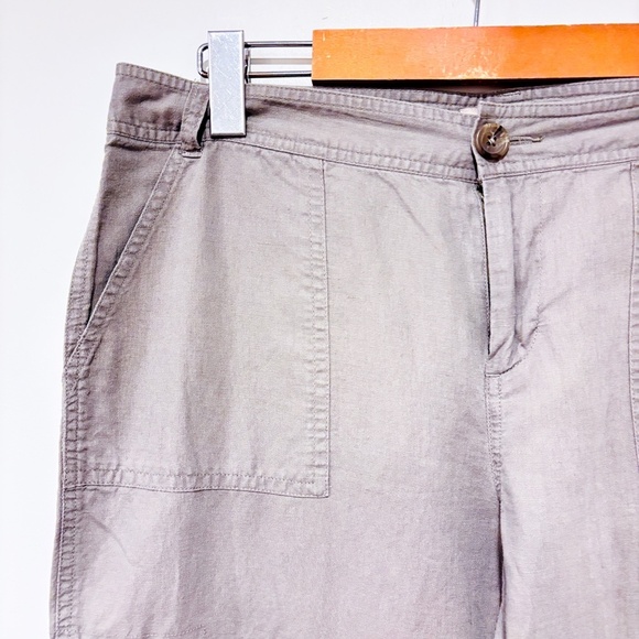 BANANA REPUBLIC Martin Fit lightweight taupe linen cargo pants - Picture 6 of 12